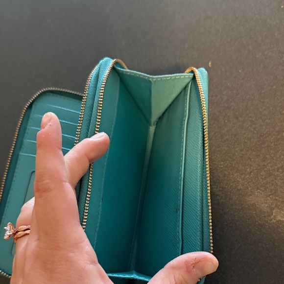 Coach Zip-Around Wallet in Turquoise Blue - Picture 3 of 4